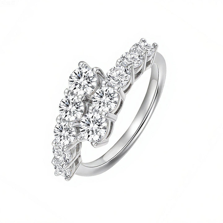 Adjustable Double Row Moissanite Ring