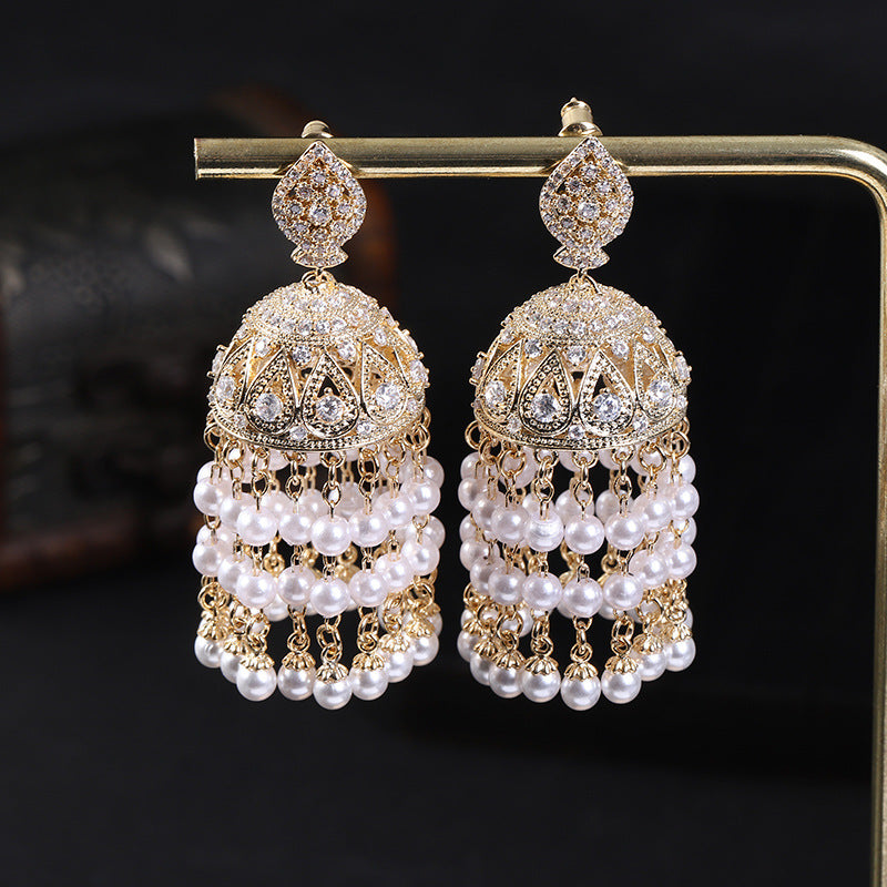 Heavy Duty Vintage Pearl Tassel Earrings
