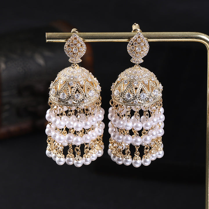 Heavy Duty Vintage Pearl Tassel Earrings