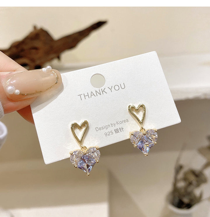 Double Layered Pink Heart Earrings