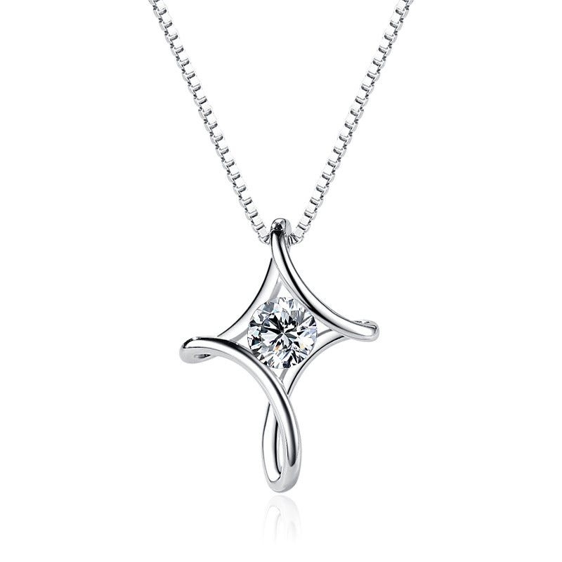 Twisted Star Zircon Pendant Necklace