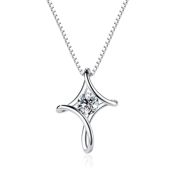 Twisted Star Zircon Pendant Necklace
