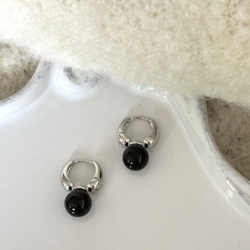 Natural Tiger Eye / Onyx Earrings