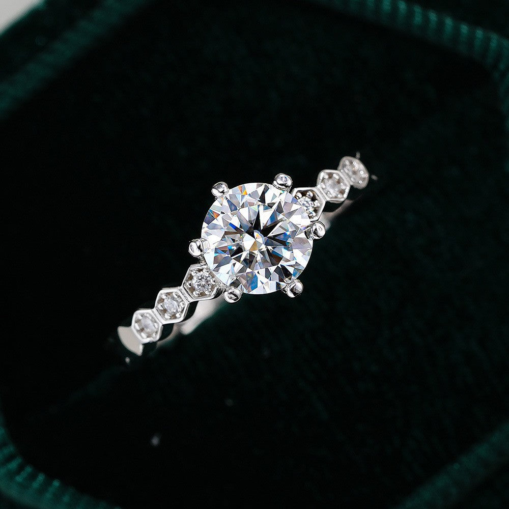 Celeste Bubble-Band Moissanite Solitaire Ring