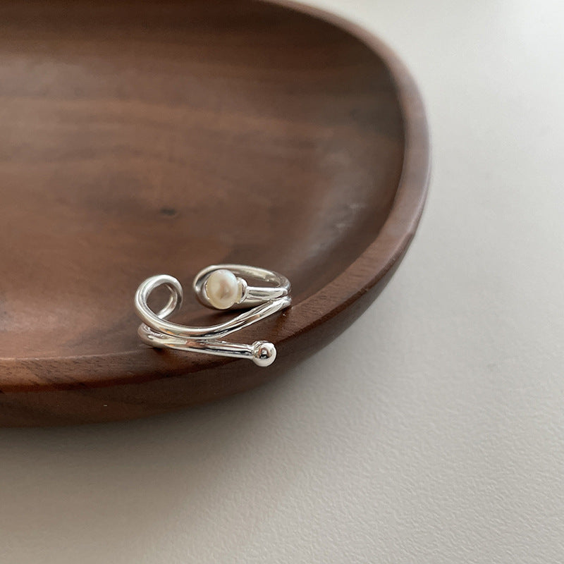 Asymmetrical Pearl Ring