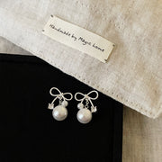 Ribbon Pearl Earrings