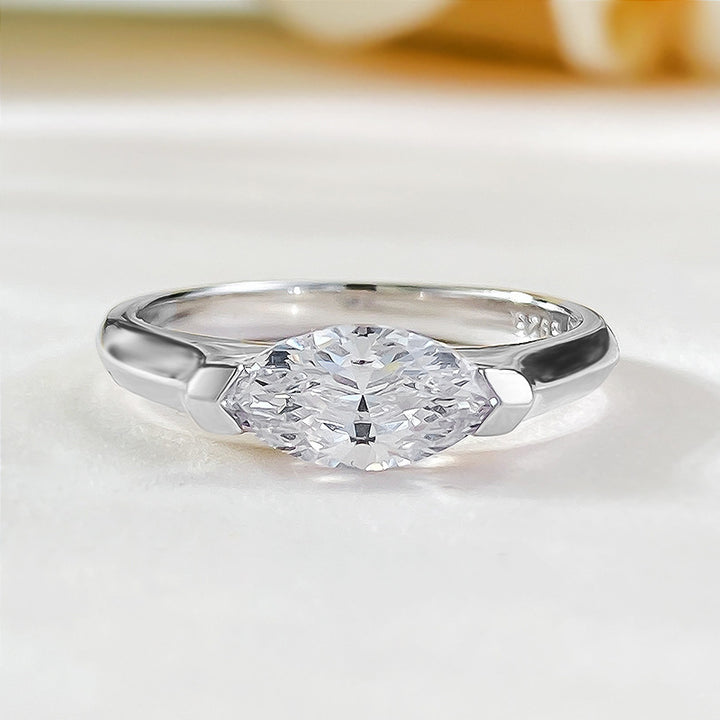 Horse Eye Zirconia S925 Sterling Silver Plated 18k Ring