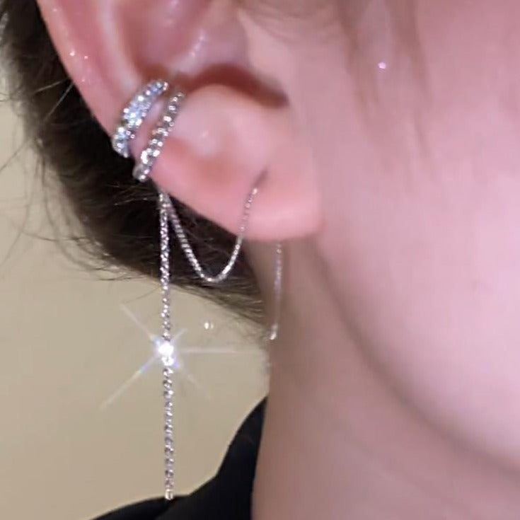 Double-layer Ear Threader Ear Cuff