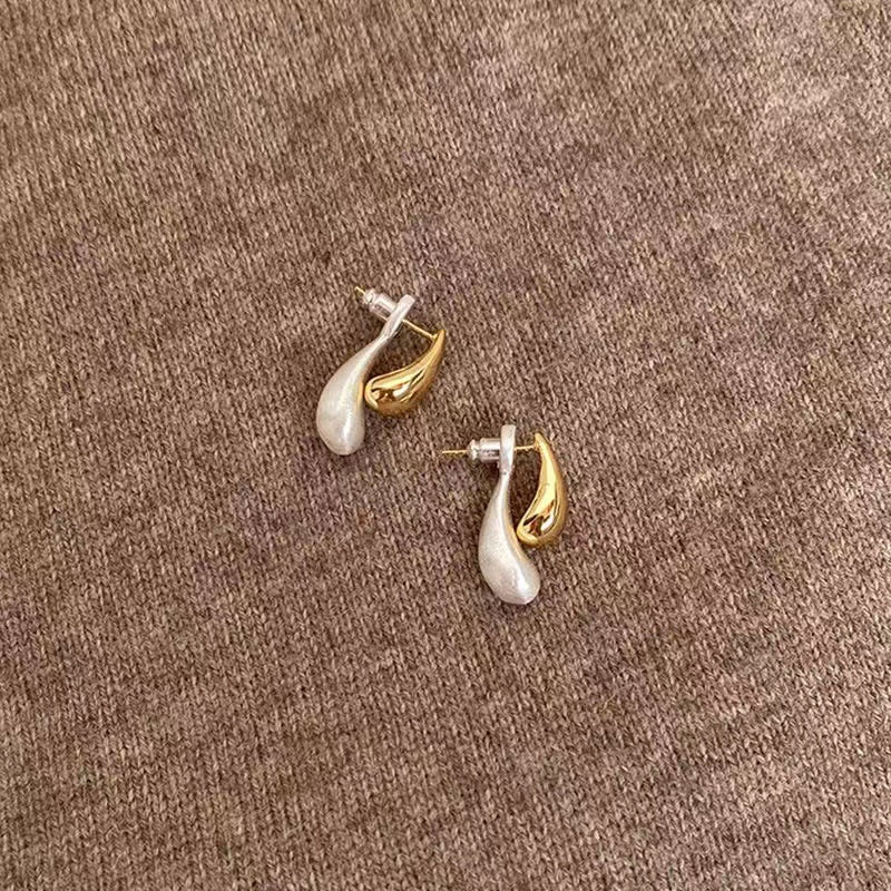 Gold and Silver Drop Earrings