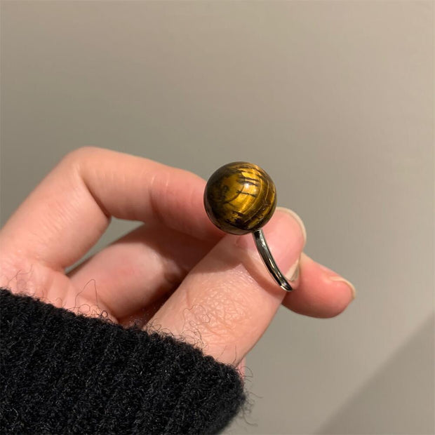 Vintage Natural Stone Tiger Eye Ring