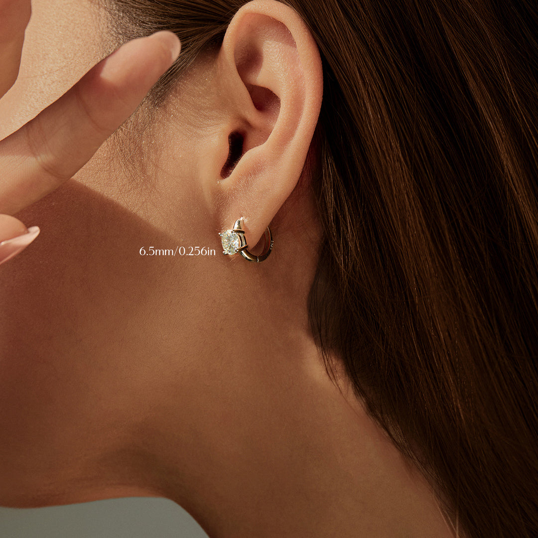 Moissanite Huggie Earrings