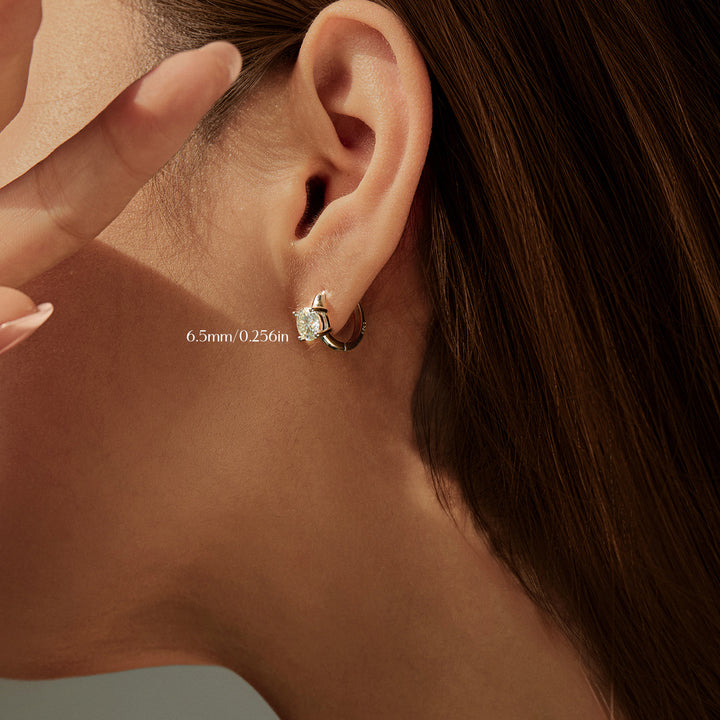 Moissanite Huggie Earrings