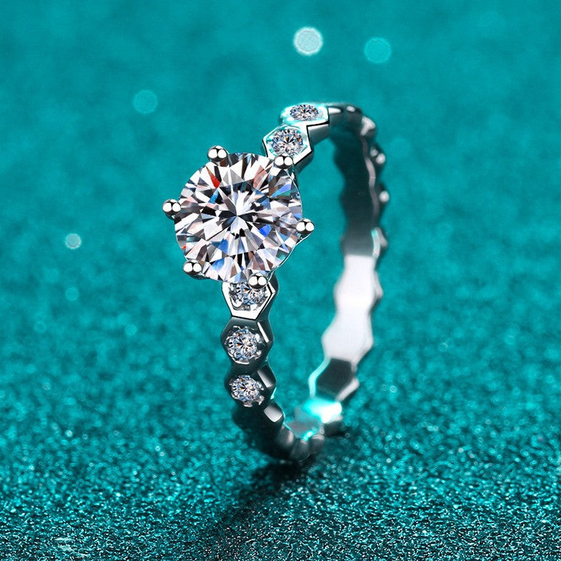 Celeste Bubble-Band Moissanite Solitaire Ring