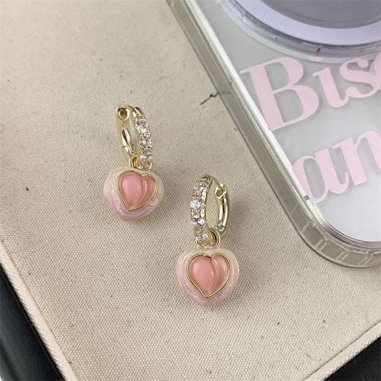 Sweetheart Pink Peach Earrings