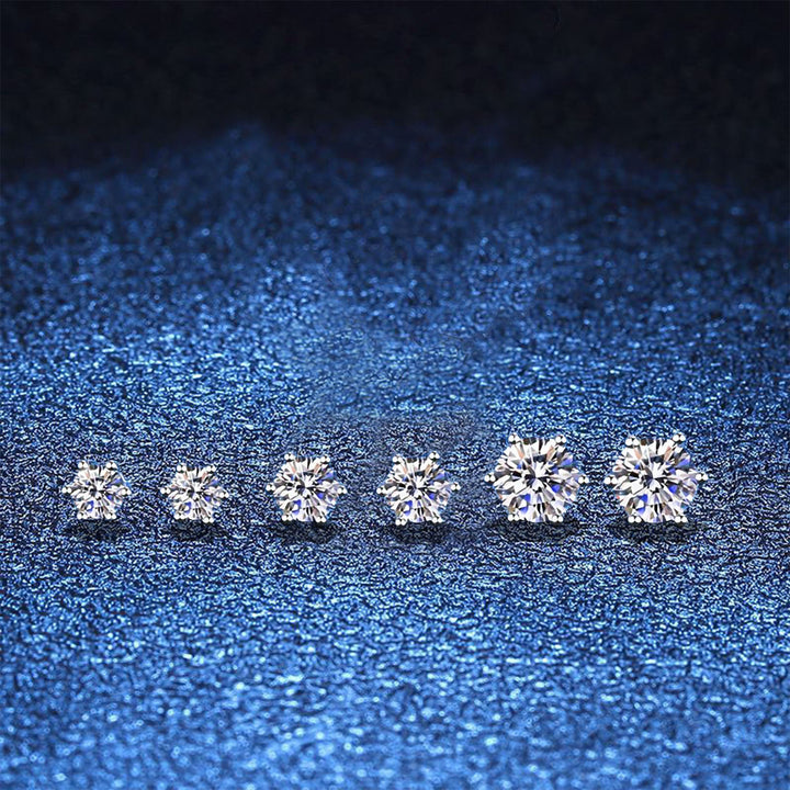 Classic Six-Prong Moissanite Stud Earrings