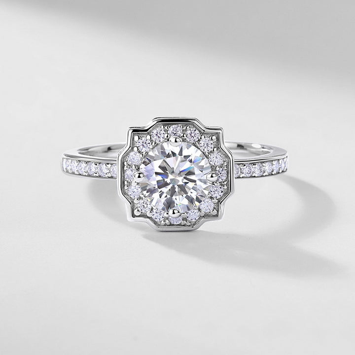 Petal Halo Moissanite Ring