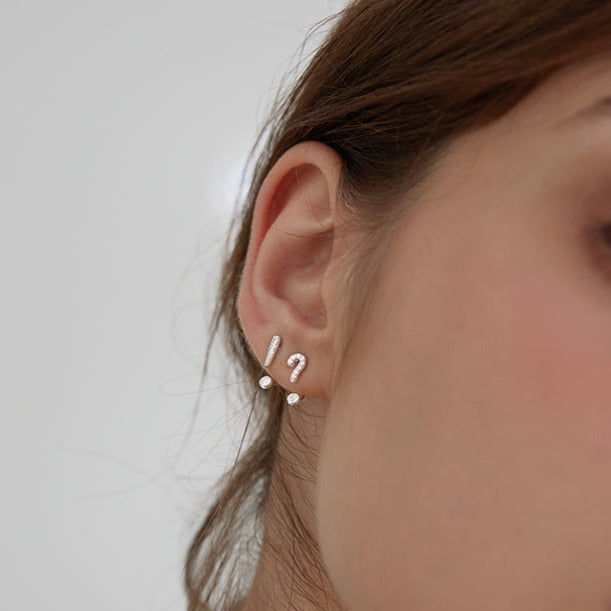 Sterling Silver '！？'Earrings