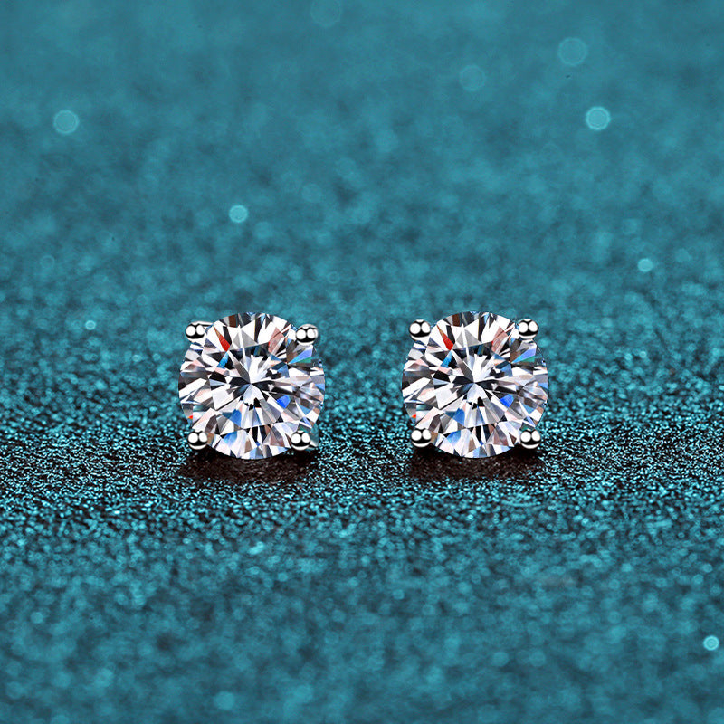 Classic 4-Prong Moissanite Stud Earrings