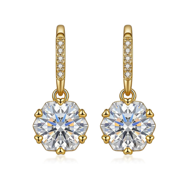 Classic Round Moissanite Drop Earrings