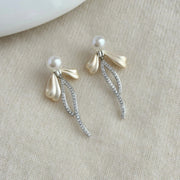 Delicate Bow Tassel Earrings