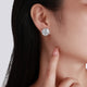 Petal-Edge Halo Moissanite Stud Earrings