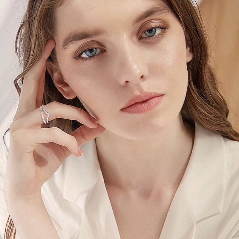 Classic Micro Pavé Half-Eternity Moissanite Band