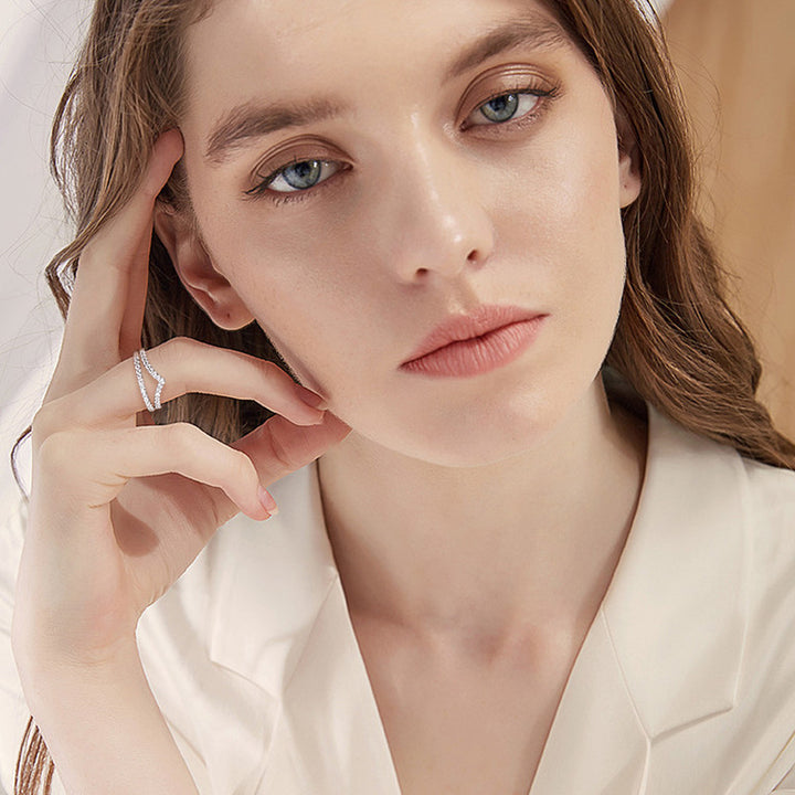 Classic Micro Pavé Half-Eternity Moissanite Band