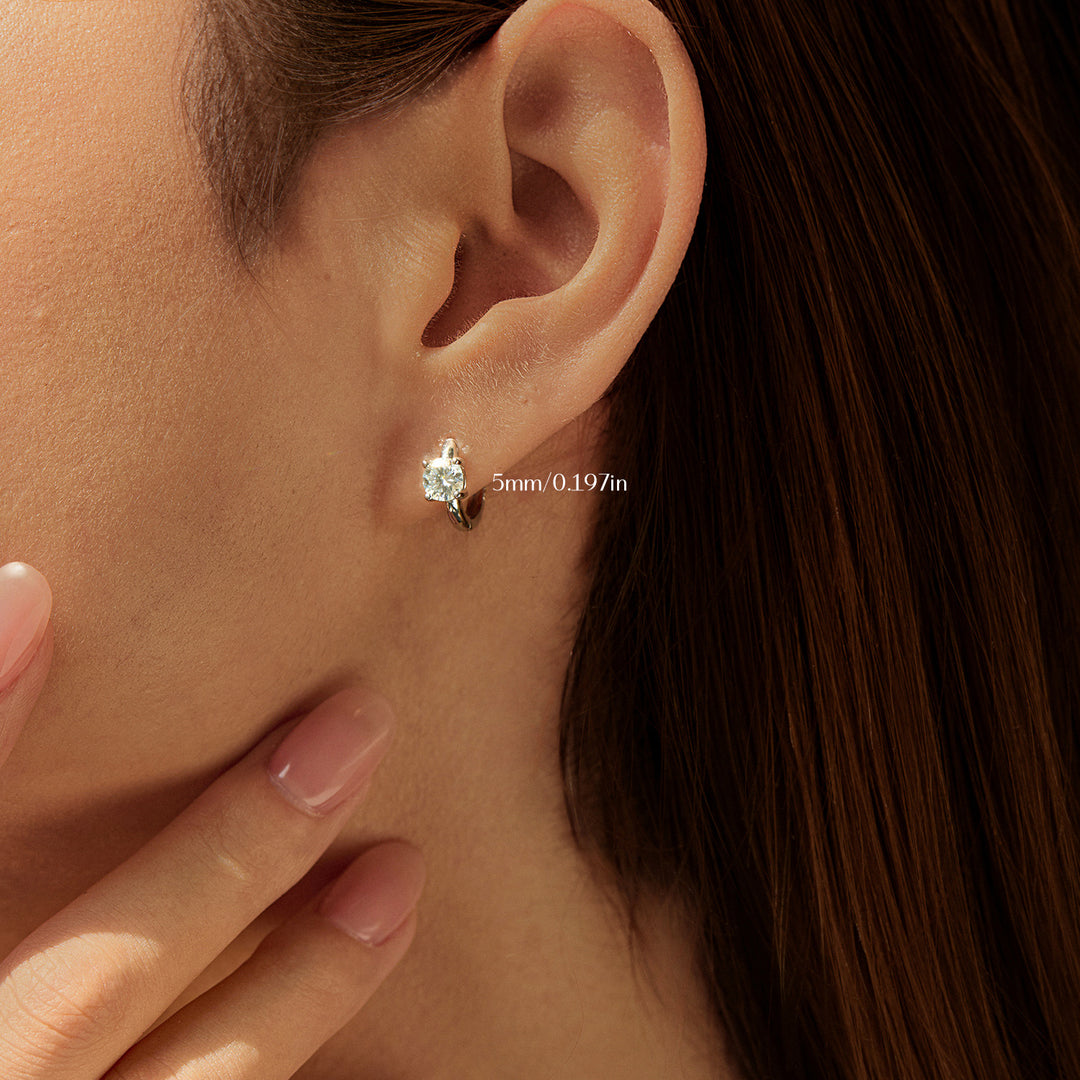 Moissanite Huggie Earrings