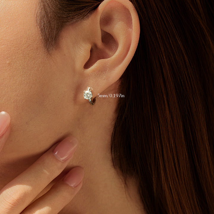 Moissanite Huggie Earrings