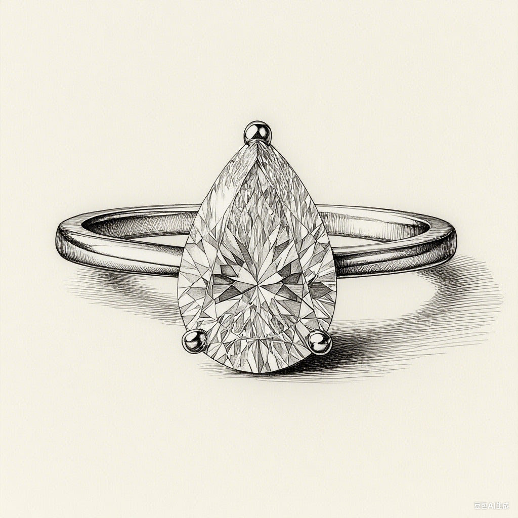 Pear-Cut Moissanite Ring