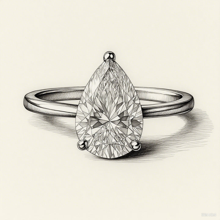 Pear-Cut Moissanite Ring