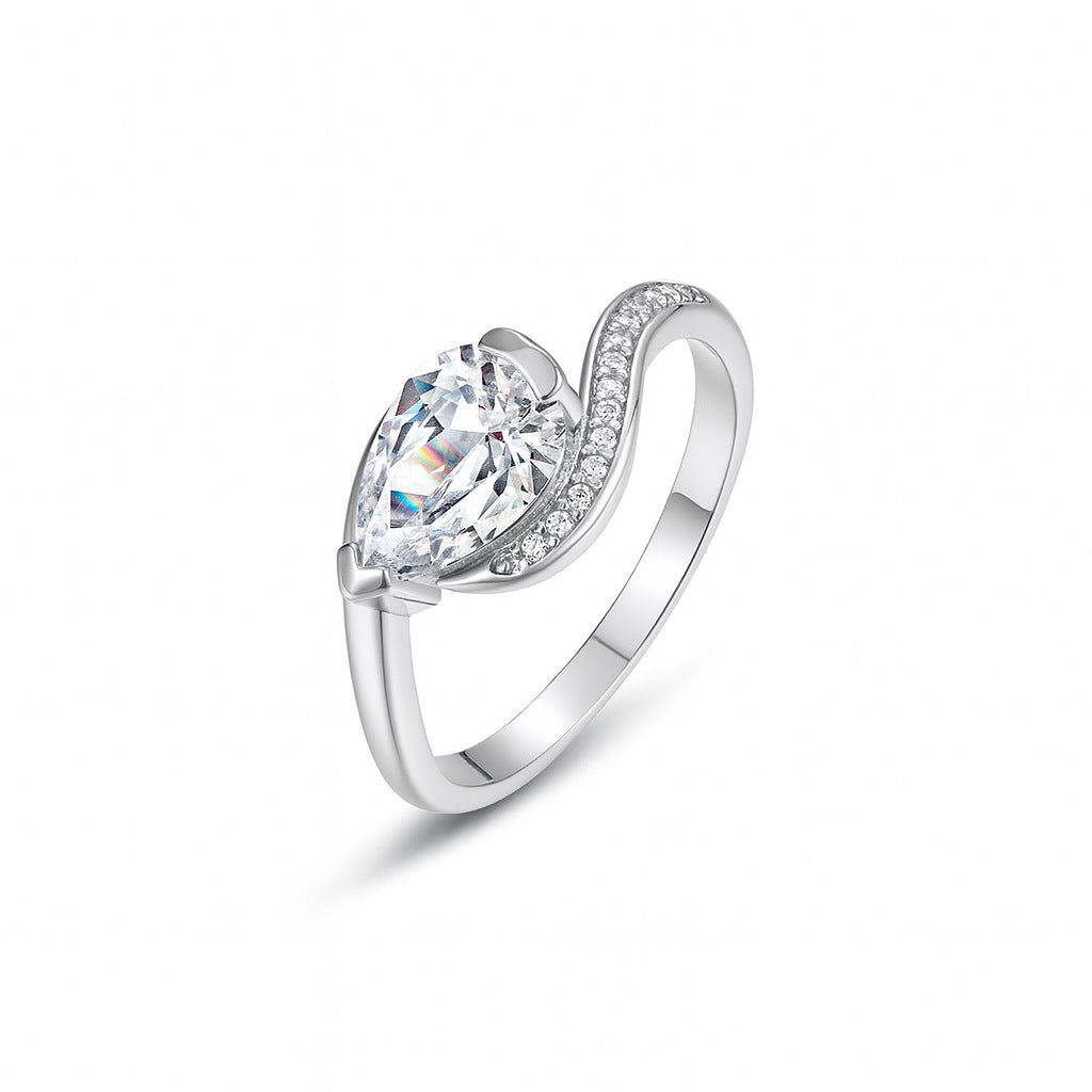 Pear Cut Moissanite Ring