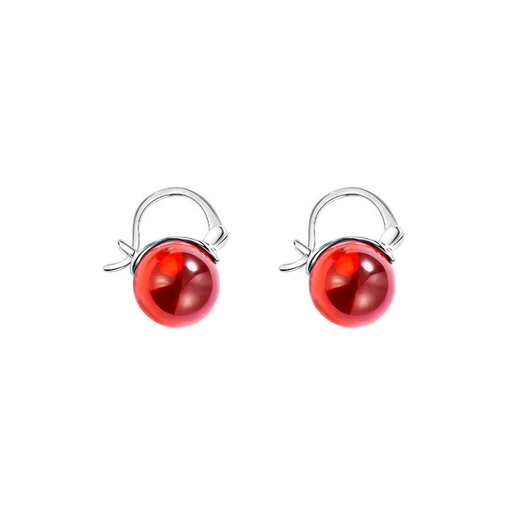 S925 Sterling Silver Natural Garnet Earrings