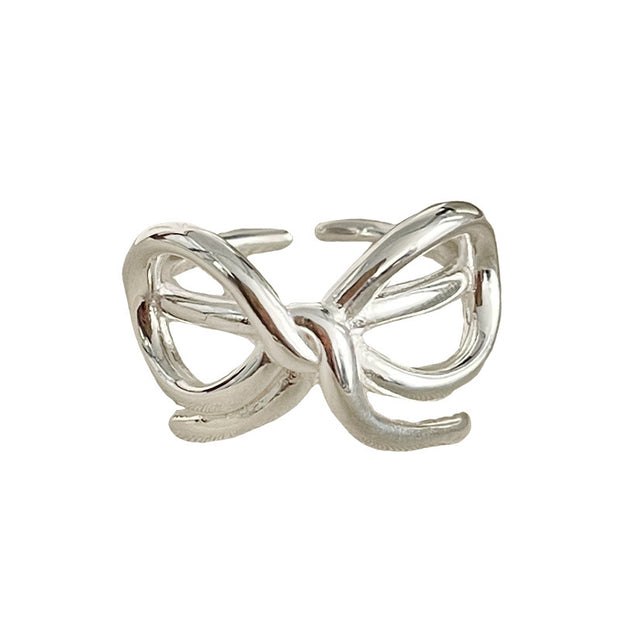 S925 Sterling Silver Ribbon Ring