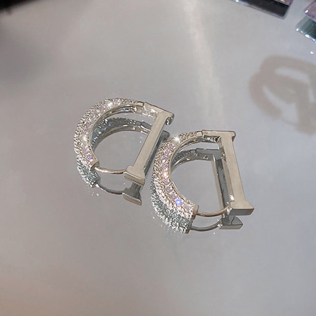 Zirconia Letter D Earrings