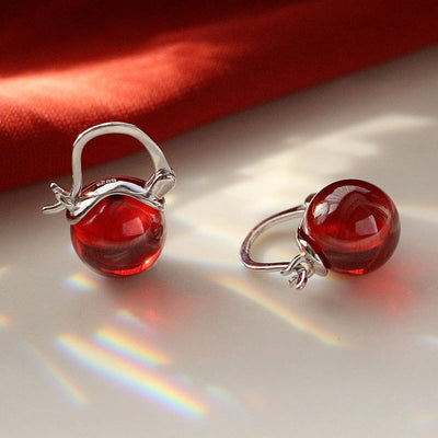 S925 Sterling Silver Natural Garnet Earrings