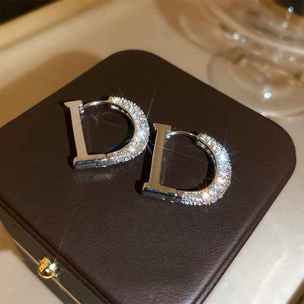 Zirconia Letter D Earrings