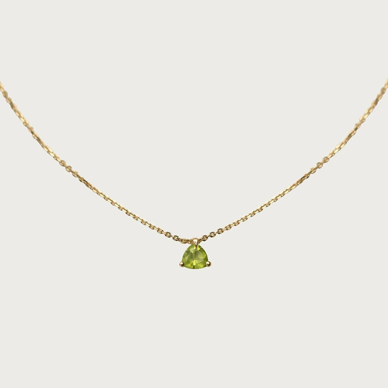 Natural Peridot Sterling Silver Necklace