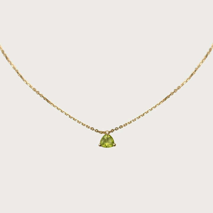 Natural Peridot Sterling Silver Necklace
