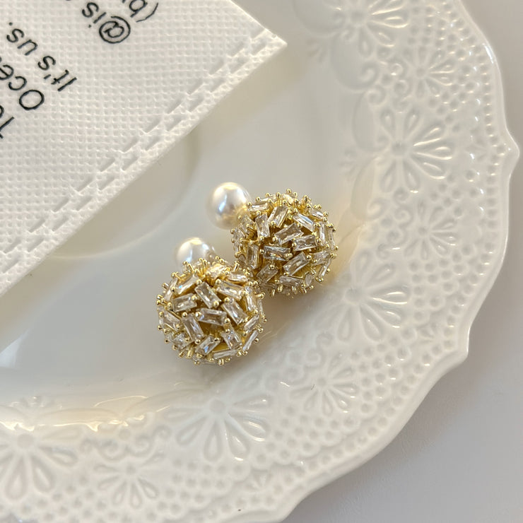 Gorgeous Zirconia Pearl Earrings