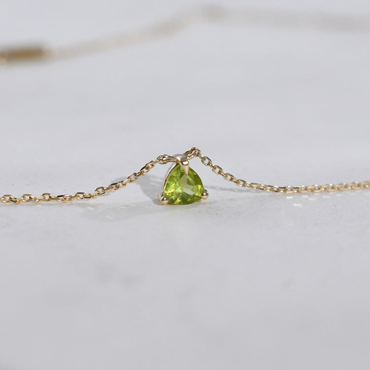 Natural Peridot Sterling Silver Necklace