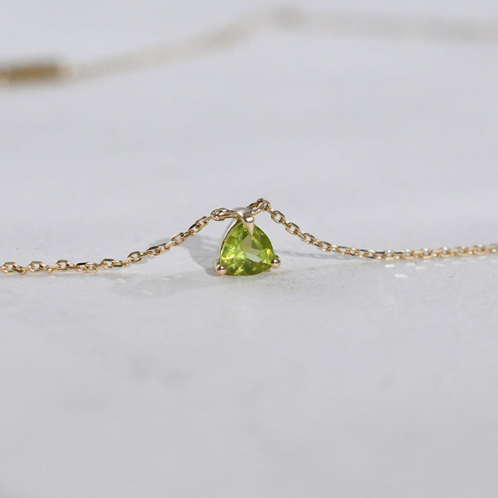 Natural Peridot Sterling Silver Necklace