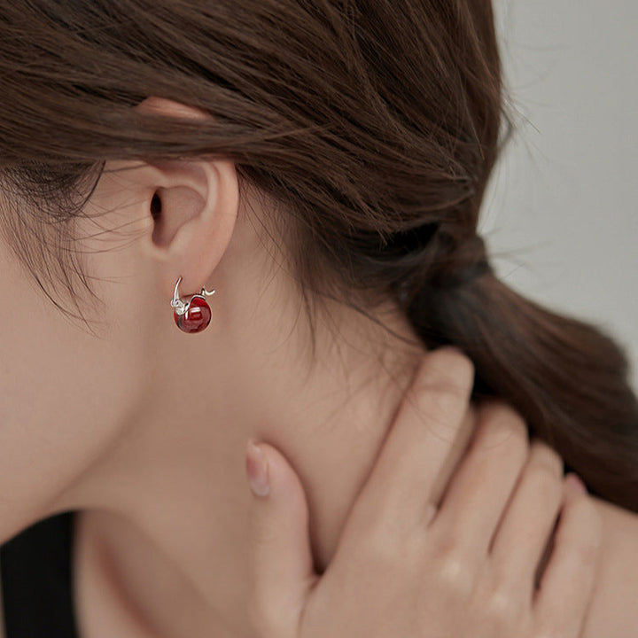 S925 Sterling Silver Natural Garnet Earrings