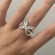 S925 Sterling Silver Ribbon Ring