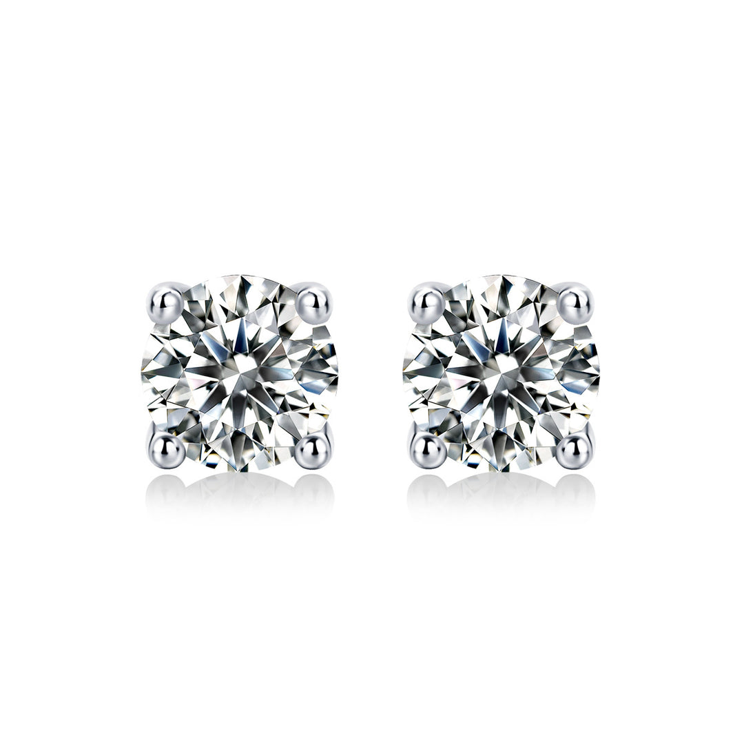 Classic 4-Prong Moissanite Stud Earrings