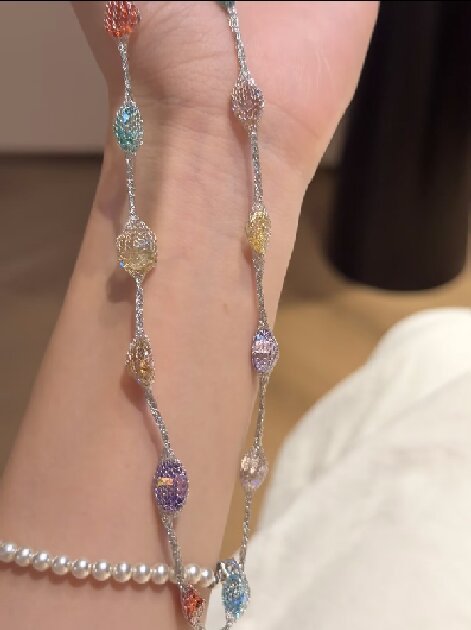 Dopamine Candy Zircon Mesh Necklace