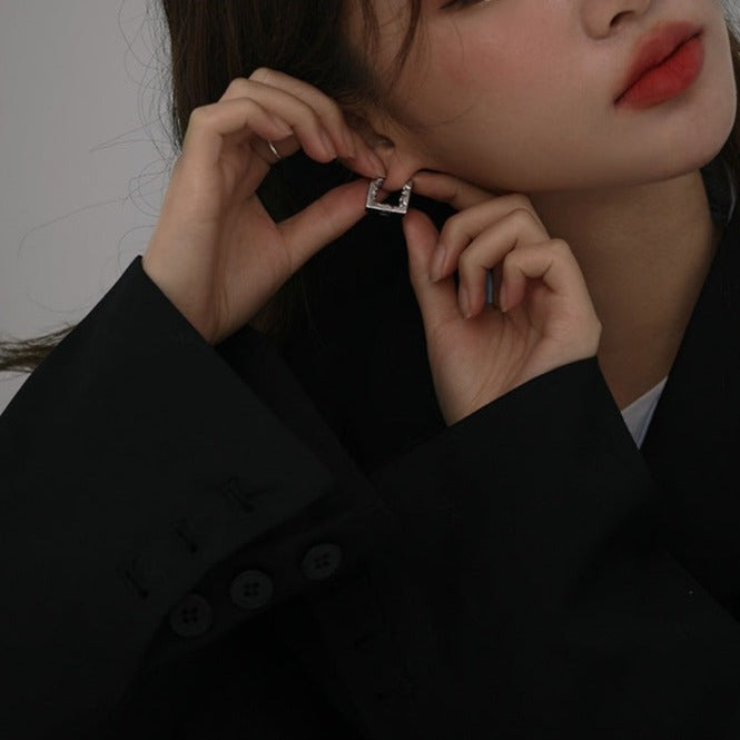 Square Eroded Hoop Earrings