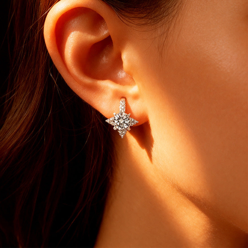 Moissanite Huggie Earrings