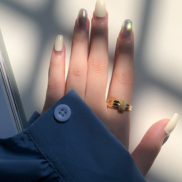S925 Sterling Silver Ultimate Double Band Matte Sparkling Ring