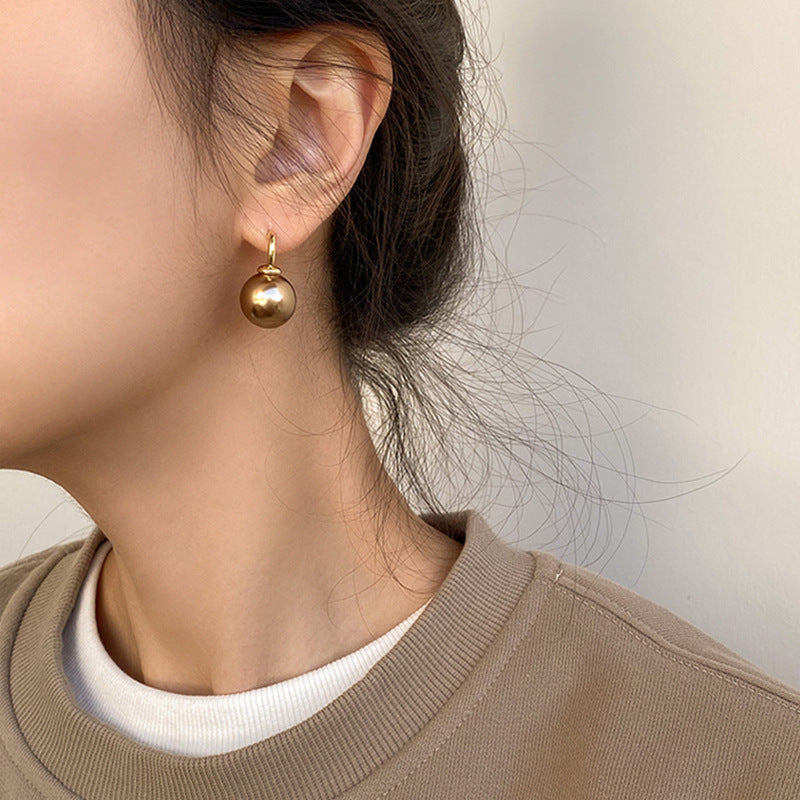 Champagne Pearl Stud Earrings
